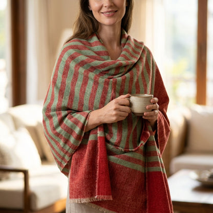 Pashmina Classic Striped Handwoven Shawl — Heritage