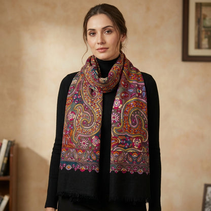 Pashmina Sozni Jamawar Embroidered Shawl