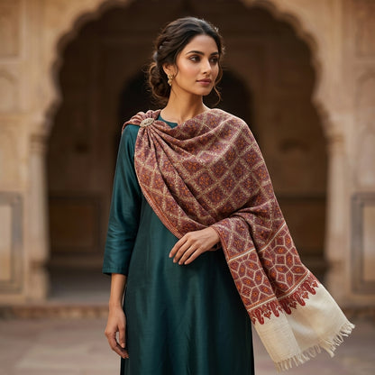 Pashmina Sozni Jamawar Multi-Colour Embroidered Shawl