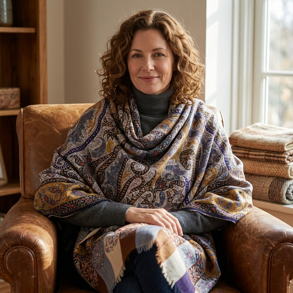 Pashmina Kalamkari Multi-Embroidery Shawl