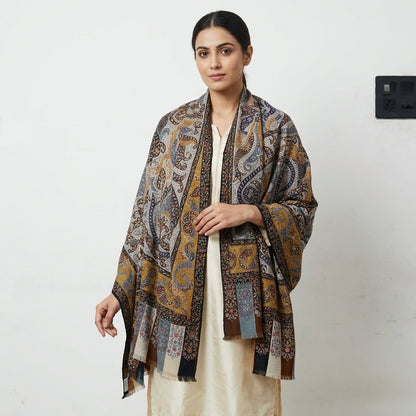 Pashmina Kalamkari Multi-Embroidery Shawl