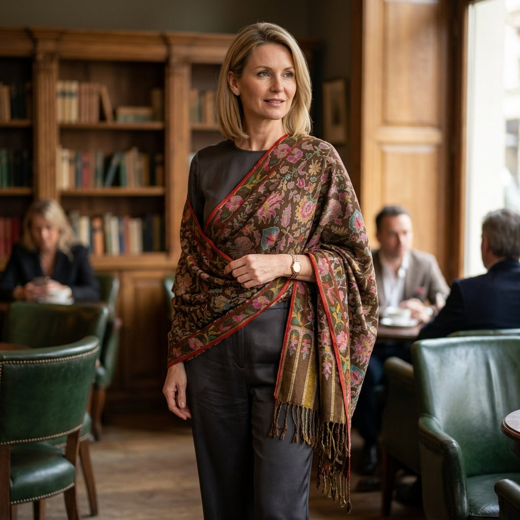 Pashmina Kani Jamawar Coffee — GI Certified