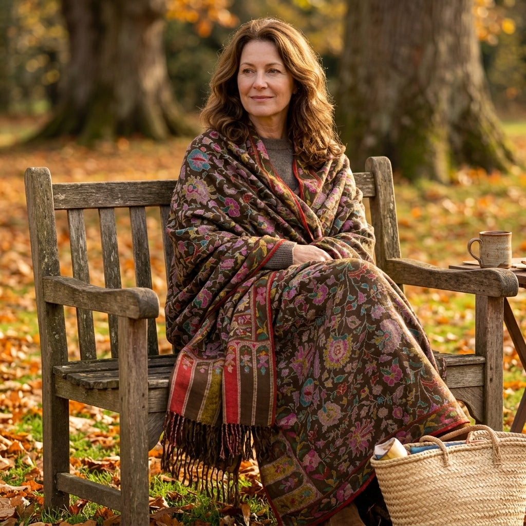 Pashmina Kani Jamawar Coffee — GI Certified