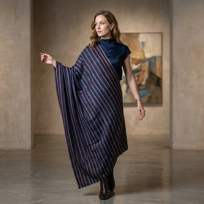 Pashmina Reversible Checkered Handwoven Shawl