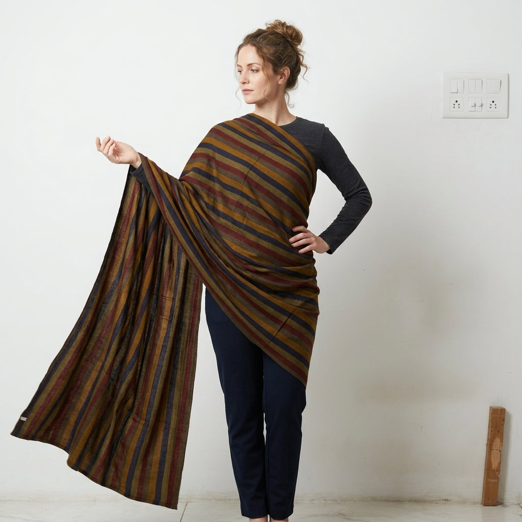 Pashmina Classic Stripe Handwoven Shawl