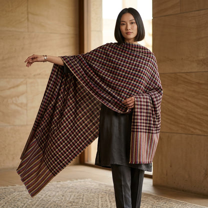Pashmina Checkered Stole — Classic Weave