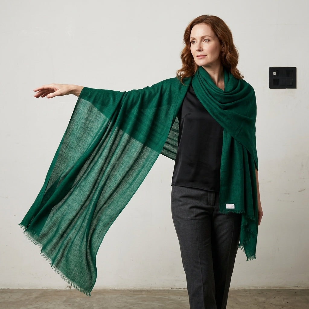 Pashmina Emerald Green Handwoven Shawl