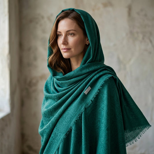 Pashmina Emerald Green Handwoven Shawl