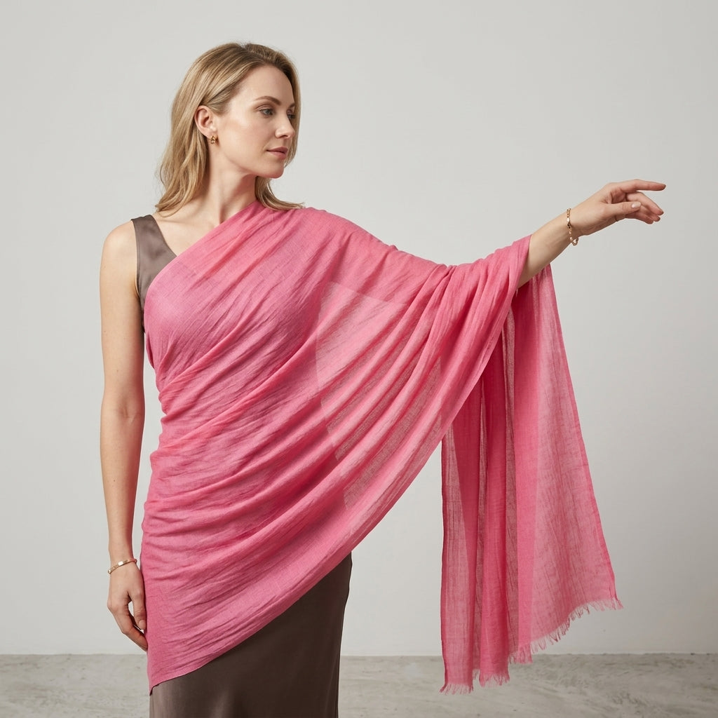 Pashmina Plain Pink Handwoven Stole