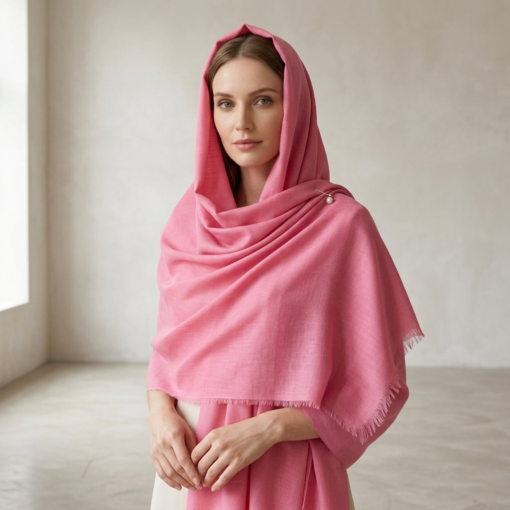 Pashmina Plain Pink Handwoven Stole