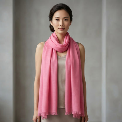 Pashmina Plain Pink Handwoven Stole