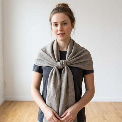 Pashmina Neutral Beige Classic Handwoven Shawl