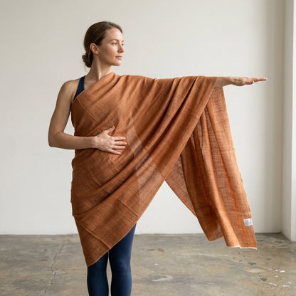 Pashmina Warm Caramel Handwoven Shawl