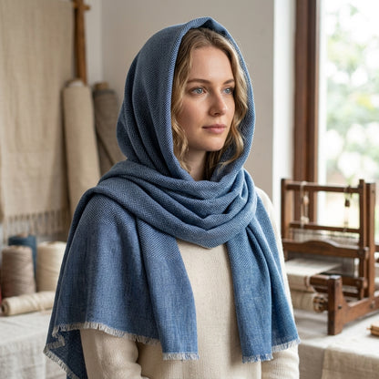 Pashmina Ocean Blue Premium Handwoven Stole