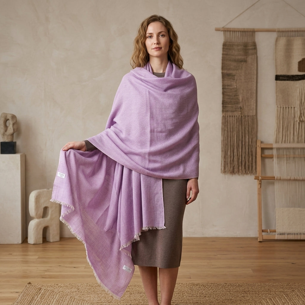 Pashmina Lavender Grace Lightweight  Handwoven Stole