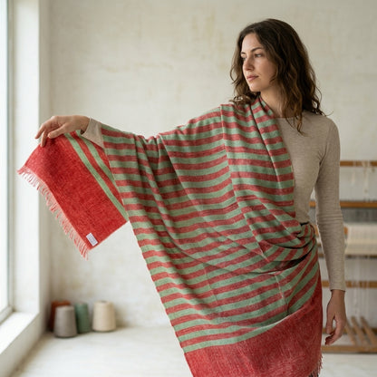 Pashmina Classic Striped Handwoven Shawl — Heritage