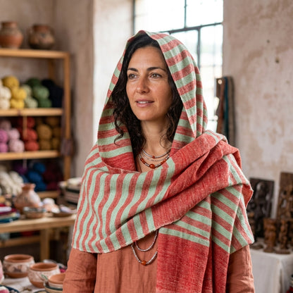 Pashmina Classic Striped Handwoven Shawl — Heritage