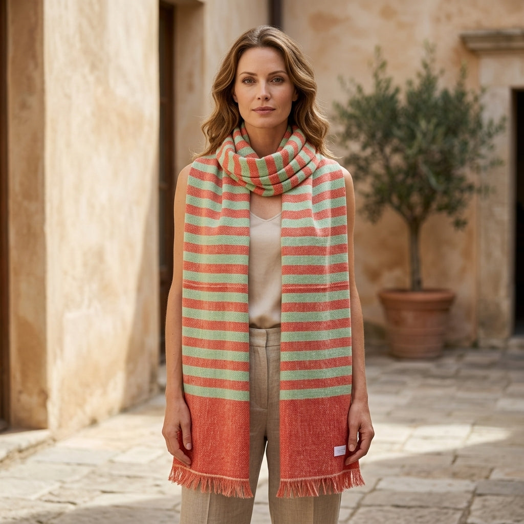 Pashmina Classic Striped Handwoven Shawl — Heritage