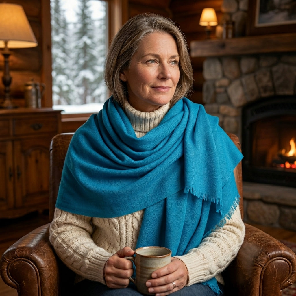 Pashmina Royal Teal Premium Handwoven Stole