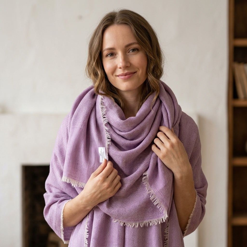Pashmina Lavender Grace Lightweight  Handwoven Stole