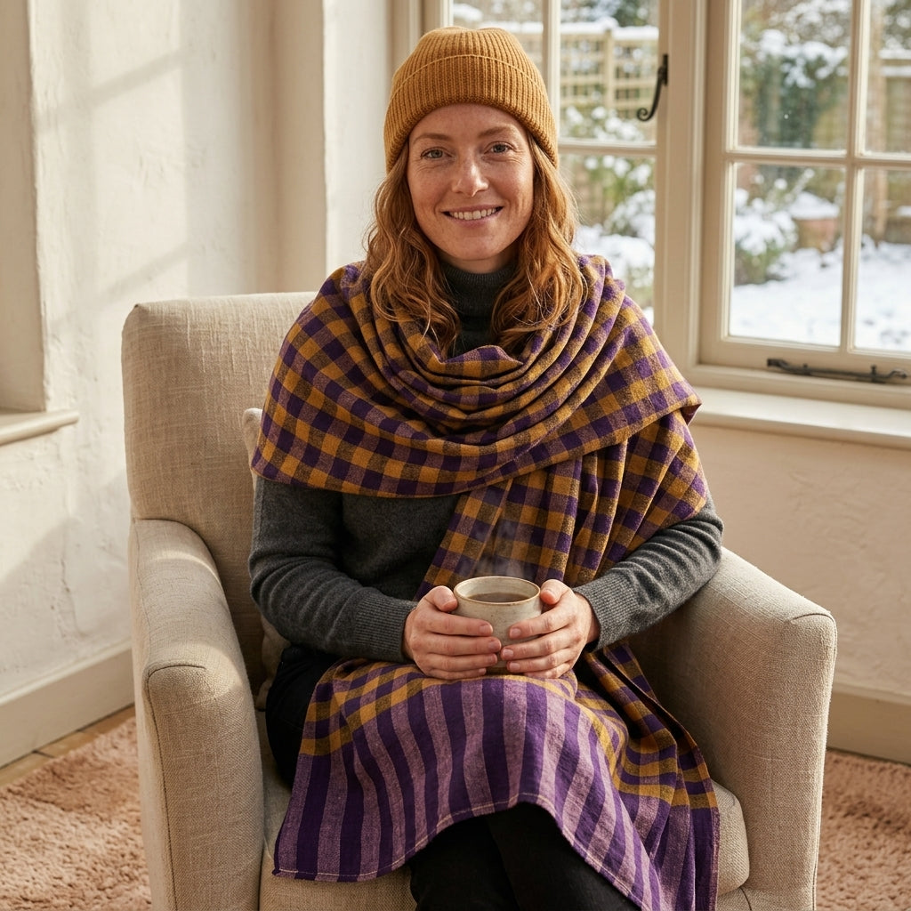 Pashmina Checkered Handwoven Classic Shawl — Heritage