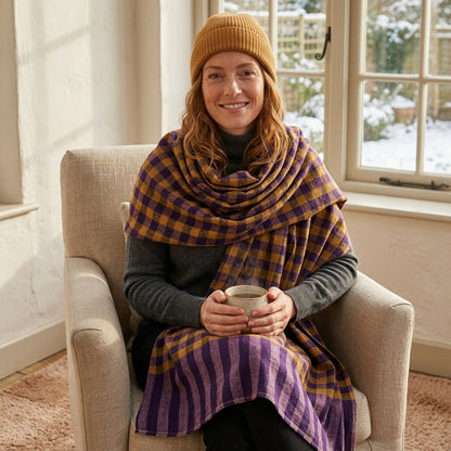Pashmina Checkered Handwoven Classic Shawl — Heritage
