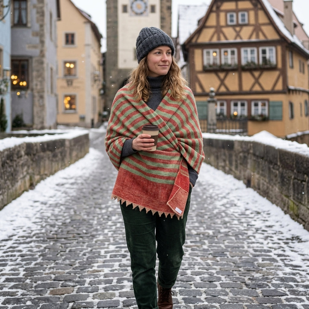 Pashmina Classic Striped Handwoven Shawl — Heritage