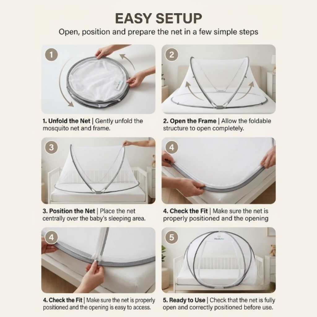 Foldable Baby Mosquito Net for Bed – Newborn to 4 Years