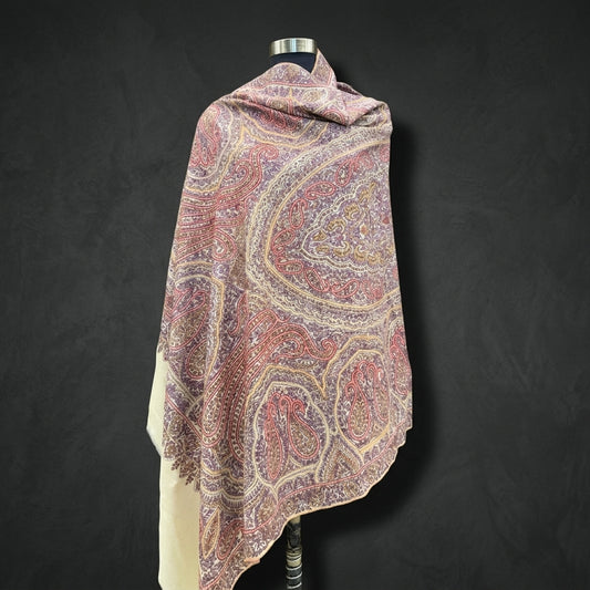 Lavender Jama Pashmina Shawl — All-Over Paisley Weave