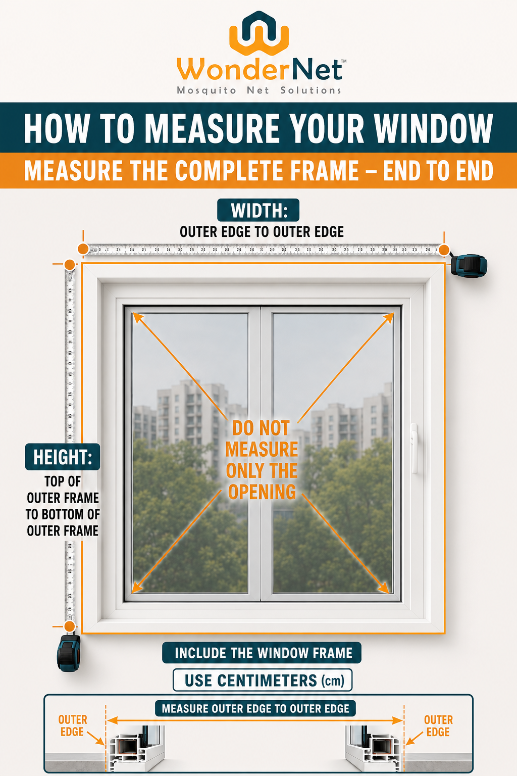 WonderNet Velcro Mosquito Net for Windows – Custom Size, Washable