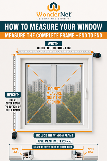 WonderNet Velcro Mosquito Net for Windows – Custom Size, Washable