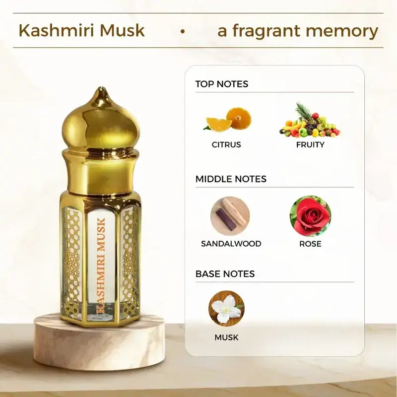 Zuhur AL Oasis Kashmiri Musk Non Alcoholic Attar For Men 6ML