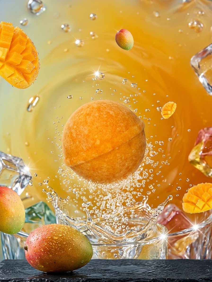 Sunrise Mango Cocktail Bomb – Alphonso Mango & Citrus Fizzy Drink Bomb