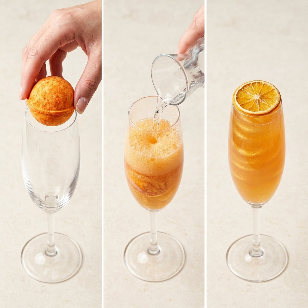 Mimosa Cocktail Bomb [- Orange-Zesty Bubbly Drink Bomb for Mocktails & Cocktails