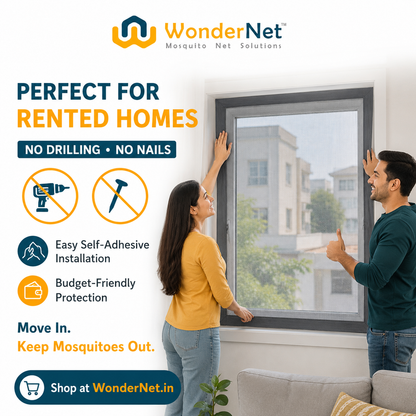 WonderNet Velcro Mosquito Net for Windows – Custom Size, Washable