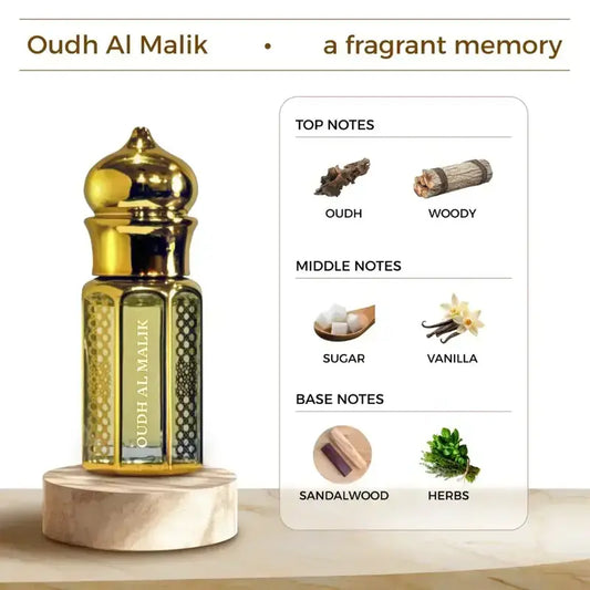 Zuhur AL Oasis Oudh AL Malik Non Alcoholic Attar For Men 6ML