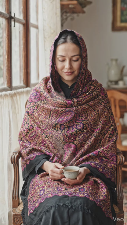 Pashmina Sozni Jamawar Embroidered Shawl