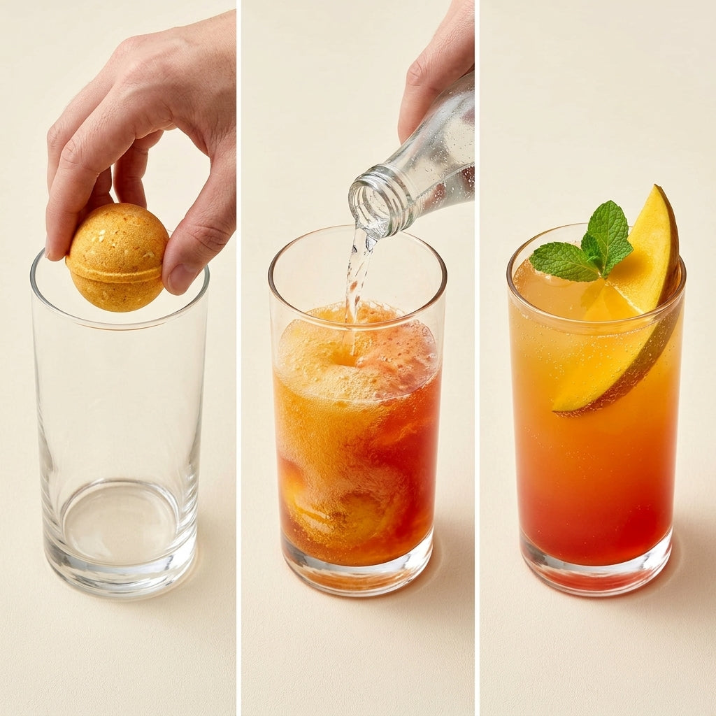Sunrise Mango Cocktail Bomb – Alphonso Mango & Citrus Fizzy Drink Bomb