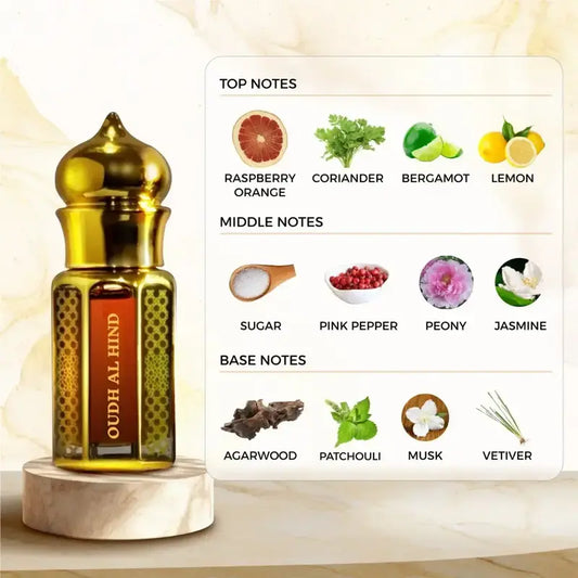 Zuhur AL Oasis Oudh AL Hind Masculine Non Alcoholic Attar For Men 6ML