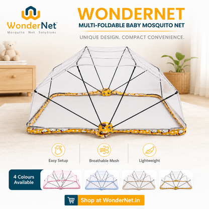 WonderNet Foldable Baby Mosquito Net for Bed – Newborn to 4 Years