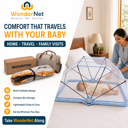 WonderNet Foldable Baby Mosquito Net for Bed – Newborn to 4 Years