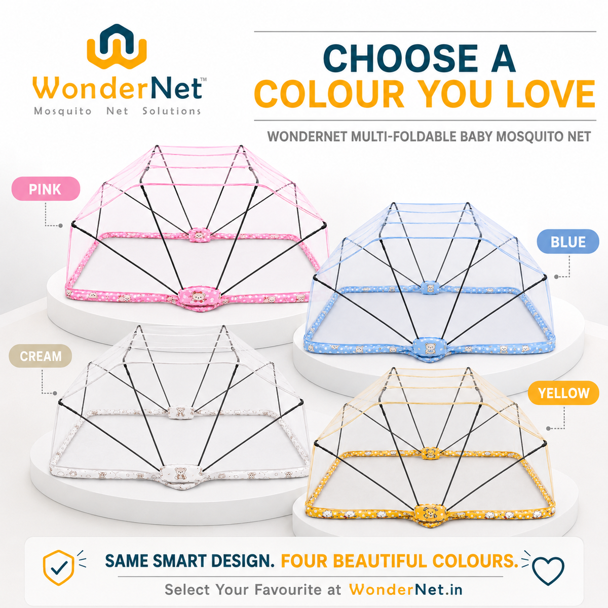 WonderNet Foldable Baby Mosquito Net for Bed – Newborn to 4 Years